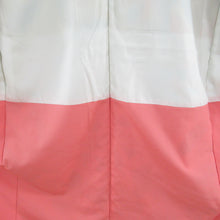 Load image into Gallery viewer, 小紋 ポリエステル 袷 黄色xオレンジ色x緑色 薔薇模様 バチ衿 仕立て上がり 身丈155cm