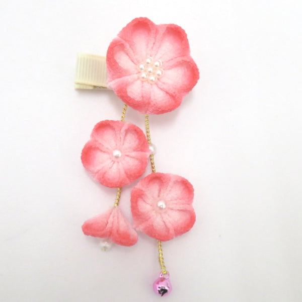 髪飾り・かんざし 刺繍半衿 帯締め 扇子 筥迫 箱迫 5点セット 女児用