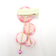 画像をギャラリービューアに読み込む, 髪飾り・かんざし 刺繍半衿 帯締め 扇子 筥迫 箱迫 5点セット 女児用 ピンク 花 つまみ細工 ヘアアクセサリー 七五三