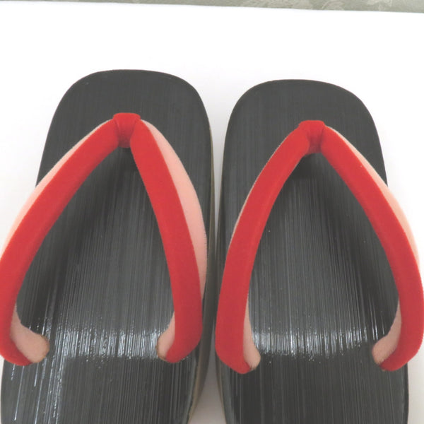 子供着物 祇園ない藤 女児用 子供下駄 ぽっくり 木製 黒色台 赤