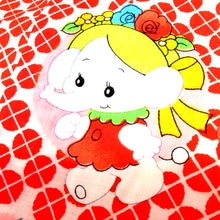 Load image into Gallery viewer, 子供着物 レトロ 子供用 子象 小鳥 ウール アンサンブル ネル裏 綿入 袷 袖なし上着&着物&兵児帯セット 白 オレンジ 多色 ベビー