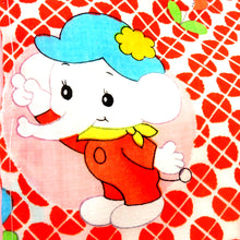 Load image into Gallery viewer, 子供着物 レトロ 子供用 子象 小鳥 ウール アンサンブル ネル裏 綿入 袷 袖なし上着&着物&兵児帯セット 白 オレンジ 多色 ベビー