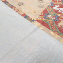 画像をギャラリービューアに読み込む, 袋帯 正絹 金糸 有栖川文様 金色x茶色x多色 六通柄 フォーマル 礼装 長さ448cm