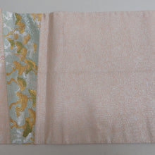 Load image into Gallery viewer, 袋帯 正絹 金糸銀糸 ゴールドxシルバーx多色 パステル系 切嵌紋様 六通柄 フォーマル 礼装 長さ440cm