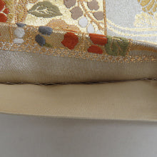 Load image into Gallery viewer, 袋帯 正絹 金糸銀糸 ゴールドxシルバーx多色 流水に切嵌紋様 六通柄 フォーマル 礼装 長さ432cm