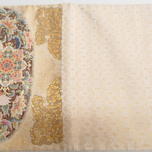 Load image into Gallery viewer, 袋帯 正絹 金糸 花鳥文様 金色x多色 六通柄 フォーマル 礼装 長さ448cm