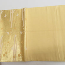 Load image into Gallery viewer, 袋帯 正絹 金糸 金色x緑色x多色 鳳凰に華文紋様 六通柄 フォーマル 礼装 長さ440cm