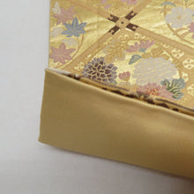 Load image into Gallery viewer, 袋帯 正絹 金糸 金色x緑色x多色 鳳凰に華文紋様 六通柄 フォーマル 礼装 長さ440cm