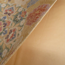 Load image into Gallery viewer, 袋帯 正絹 金糸 金色x緑色x多色 鳳凰に華文紋様 六通柄 フォーマル 礼装 長さ440cm