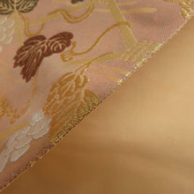 Load image into Gallery viewer, 袋帯 西陣織 王朝華 引き箔 正絹 金糸 季節の花々文様 金色x多色 ゴールド系 六通柄 フォーマル 未仕立て 礼装 長さ450cm