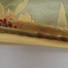 Load image into Gallery viewer, 袋帯 正絹 金糸 牡丹文様 黄緑色x金色 六通柄 フォーマル 礼装 長さ424cm