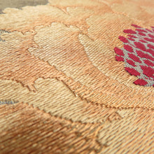 Load image into Gallery viewer, 袋帯 正絹 金糸 牡丹文様 黄緑色x金色 六通柄 フォーマル 礼装 長さ424cm