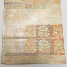 Load image into Gallery viewer, 袋帯 正絹 金糸 金色x多色 花鳥に兎文様 六通柄 フォーマル 礼装 長さ440cm