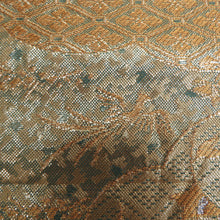 Load image into Gallery viewer, 袋帯 正絹 寿賀多錦 九百織 金色x緑色 金糸銀糸 華文紋様 六通柄 フォーマル 礼装 長さ440cm
