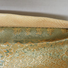 Load image into Gallery viewer, 袋帯 正絹 寿賀多錦 九百織 金色x緑色 金糸銀糸 華文紋様 六通柄 フォーマル 礼装 長さ440cm