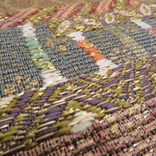 Load image into Gallery viewer, 袋帯 西陣織 高級 洒落袋帯 正絹 金糸 古代裂文様 薄紫色x黄色x多色 カラフル 六通柄 フォーマル 礼装 長さ448cm