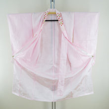 Load image into Gallery viewer, 子供着物 襦袢単品 女の子用 四つ身 飛び文様 ピンク色 ポリエステル 半衿付き 女児 フォーマル 7歳 七五三 祝着 子供じゅばん 身丈127.5cm