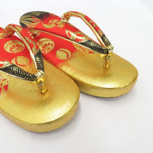 Load image into Gallery viewer, 子供着物 女児 筥迫セット 7点セット 赤×黒×金 毬 女の子 七五三 はこせこ キッズ ハコセコ 手まり