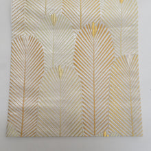 Load image into Gallery viewer, 袋帯 正絹 松の葉紋様 金糸銀糸 金色x白色 刺繍入り ゴールド系 六通柄 フォーマル 礼装 長さ448cm