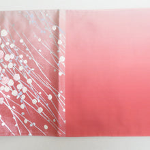 Load image into Gallery viewer, 袋帯 正絹 刺繍入り ピンク色x白色x銀色 銀糸 花文様 六通柄 フォーマル 礼装 長さ424cm