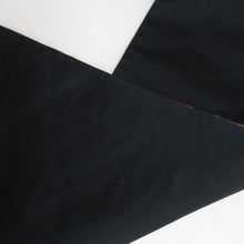 Load image into Gallery viewer, 袋帯 正絹 振袖用 亀甲に蝶々と五三桐文 黒色x金色x多色 金糸 六通柄 フォーマル 礼装 長さ424cm