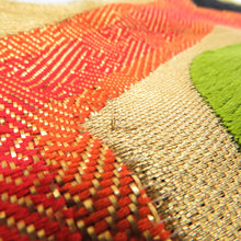 Load image into Gallery viewer, 袋帯 正絹 振袖用 亀甲に蝶々と五三桐文 黒色x金色x多色 金糸 六通柄 フォーマル 礼装 長さ424cm