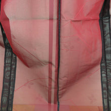 Load image into Gallery viewer, 夏着物 単衣 紗 バチ衿 枝に小花模様 正絹 黒色x朱色 夏用 仕立て上がり 身丈162cm