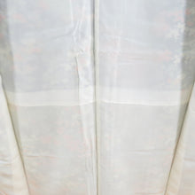 Load image into Gallery viewer, 小紋 袷 紺色x緑色xオレンジ色 カラフル 花々模様 正絹 広衿 仕立て上がり着物 身丈160cm