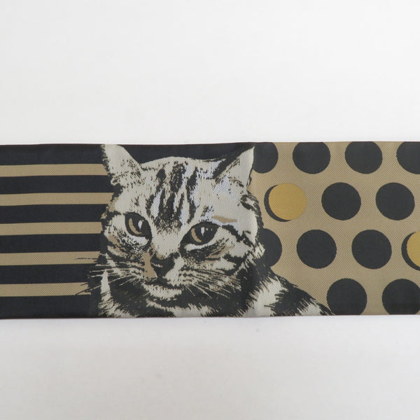 半幅帯 リバーシブル WA KKA NICO わっか ポリエステル Cat's eye 黒x