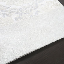 Load image into Gallery viewer, 袋帯 振袖用 白×銀×ブルー系 唐花柄 六通柄 未仕立て 着物帯 フォーマル 日本製 長さ447cm