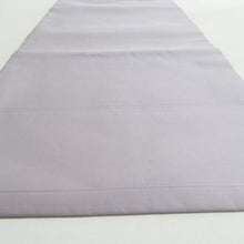 Load image into Gallery viewer, 名古屋帯 正絹 薄紫色xベージュ色 ラベンダー系 パステル系 山風景文様 お太鼓柄 カジュアル 仕立て上がり 着物帯 長さ362cm