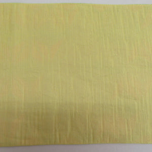半幅帯 リバーシブル半巾帯 ポリエステル 麻の葉模様 黄緑ｘピンクｘ黄色 細帯 小袋帯 仕立て上がり 長さ385cm 美品