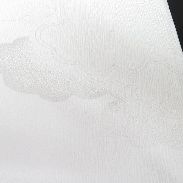 反物 白生地 長襦袢 小松ちりめん シャインホワイト 雲取り地紋 正絹 