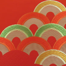 Load image into Gallery viewer, Nagoya Obi Nagoya Obi Set 3 Points Set Foler Women Story Story Palible Aomi Wave Wrest Red X Orange x Gold Gold Gold Say Retro Retro Bulk