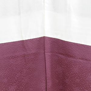 色無地 正絹 京紫色 袷 地文模様 広衿 一つ紋 セミフォーマル 仕立て上がり着物 身丈151cm