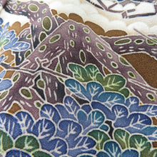 Load image into Gallery viewer, Kuromyode Original Kaga Yuzen Denu Sugiura Nobu Matsu Matsu Matsu Matsu Matsu Matsui Introduction Pure Silk History Lined Wide collar dressing Kimono Formally tailored 153cm