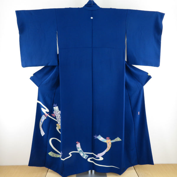 KN-117  色留袖 三つ紋  綸子 正絹 広衿 袷 着物