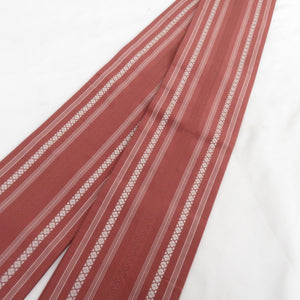 博多織 半幅帯 献上柄 赤茶色 正絹 半巾帯 長さ356cm