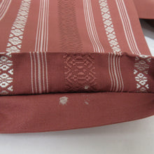画像をギャラリービューアに読み込む, 博多織 半幅帯 献上柄 赤茶色 正絹 半巾帯 長さ356cm