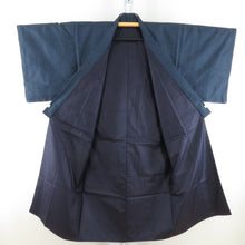 Load image into Gallery viewer, Male kimono Tsumugi ensemble turtle shell lined navy blue pure silk male men's tailor -tailored kimono men's casual height 134cm beautiful goods