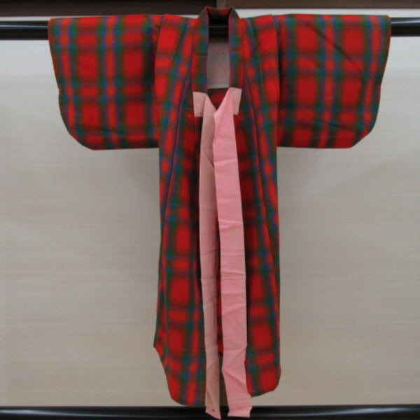 きものヱビス■ 木綿 チェック柄 きもの　身丈約158cm、裄約68cm 楽天市場】【Prices down2】木綿着物 木綿 着物 女の子 こども