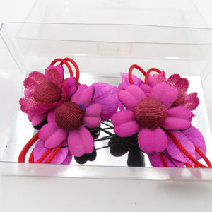 Hair ornaments set of 4 purple pink floral knobs hair accessories adult ceremony graduation ceremony wedding beautiful goods