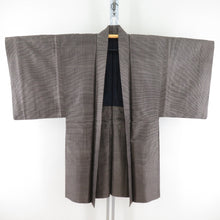Load image into Gallery viewer, Male kimono Antique Ansemble Pure silk turtle brown brown lined Retro old kimono 143cm