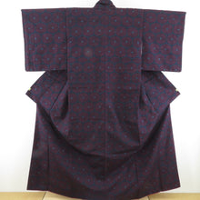 Load image into Gallery viewer, Tsumugi Kimono Bull Bull Popular Lined Collar Down Blue Blue Silk Casual Casual Kimono Tailor
