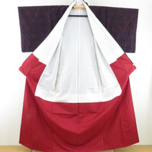 Load image into Gallery viewer, Tsumugi Kimono Bull Bull Popular Lined Collar Down Blue Blue Silk Casual Casual Kimono Tailor