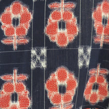 Load image into Gallery viewer, Wool kimono Appendix Tsushu Tsubaki pattern woven pattern Bachi collar dark blue casual casual kimono tailor 157cm