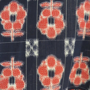 Wool kimono Appendix Tsushu Tsubaki pattern woven pattern Bachi collar dark blue casual casual kimono tailor 157cm