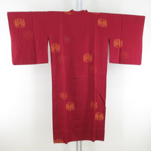 Load image into Gallery viewer, Kimono Court Rinzu Jichi Kimono Court Route Red Bird Pattern Red Pure Silk Woman Rain Court Bodly Court