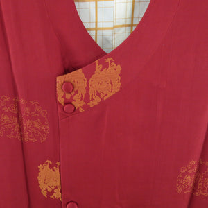 Kimono Court Rinzu Jichi Kimono Court Route Red Bird Pattern Red Pure Silk Woman Rain Court Bodly Court