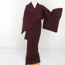 Load image into Gallery viewer, Wool kimono single garlic turtle pattern woven pattern Bachi collar black casual kimono tailor